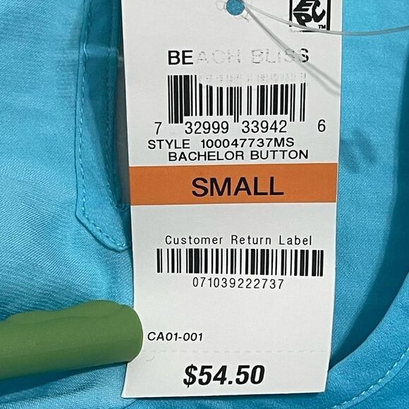 JM Collection Cold Shoulder Studded Top Short Sleeves‎ Ruffles Bright Blue Small - Picture 3 of 12